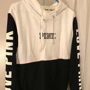 Vs pink color blocker pullover hoodie.